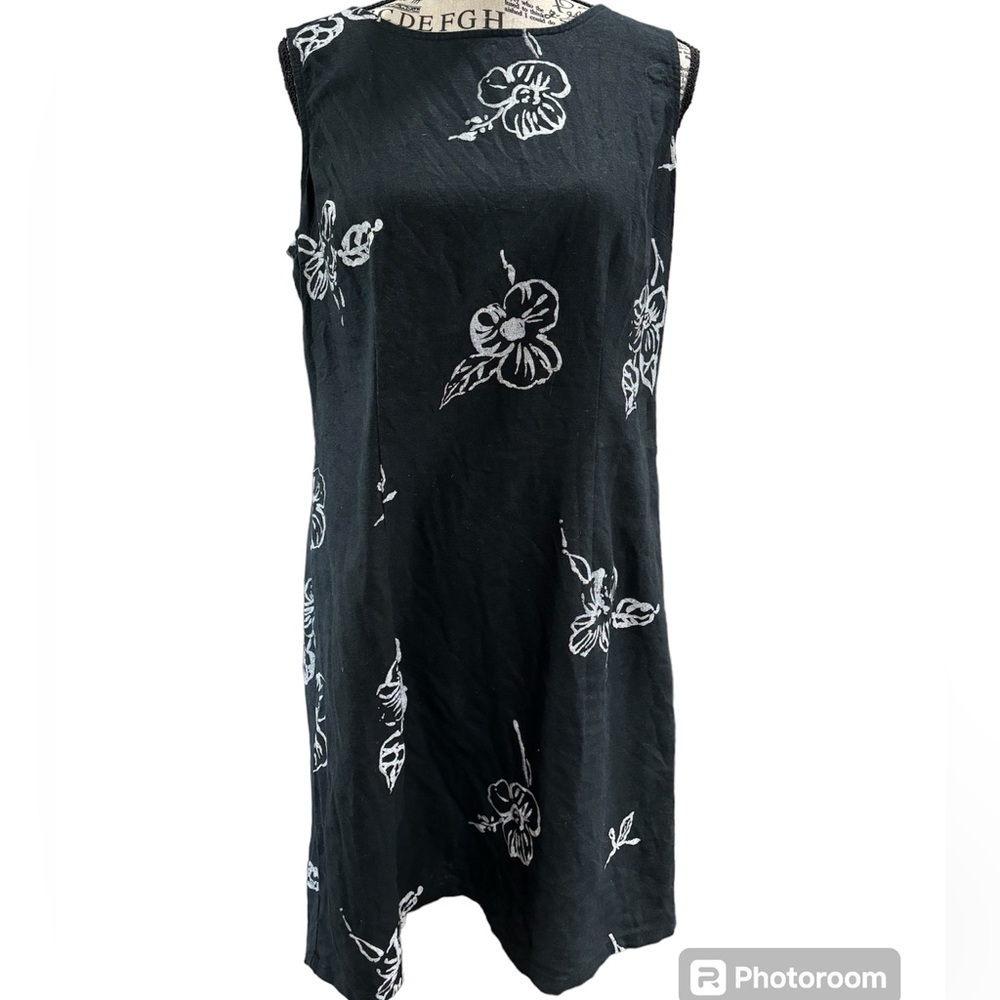 Linen/Cotton Blend Sleeveless Dress, Medium